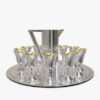 Marvelous Sterling Silver Tray with Hammered Rim