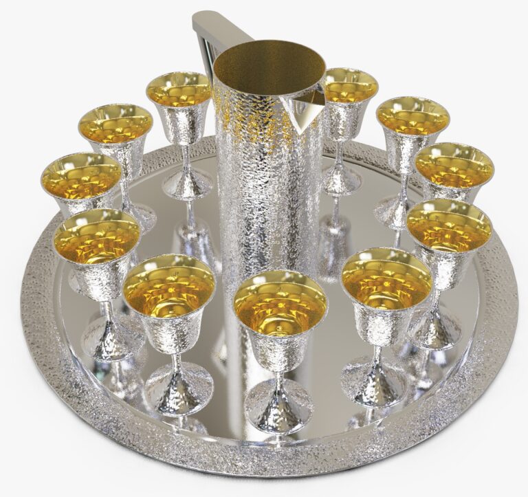 Marvelous Sterling Silver Tray with Hammered Rim