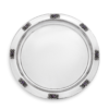 Large Sterling Silver Round Plate with Amethyst Stones