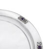 Large Sterling Silver Round Plate with Amethyst Stones