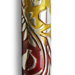 Enameled Mezuzah Case with Pomegranate Decorations