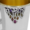 Silver Kiddush Cup Set with Grapes Decorations