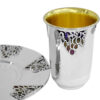 Silver Kiddush Cup Set with Grapes Decorations