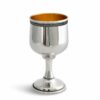 Shiny Round Silver Cup with Stem and Filigree