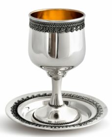 Kiddush Set with Round Shape and Filigree