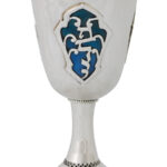 Enameled Blessing Silver Kiddush Cup
