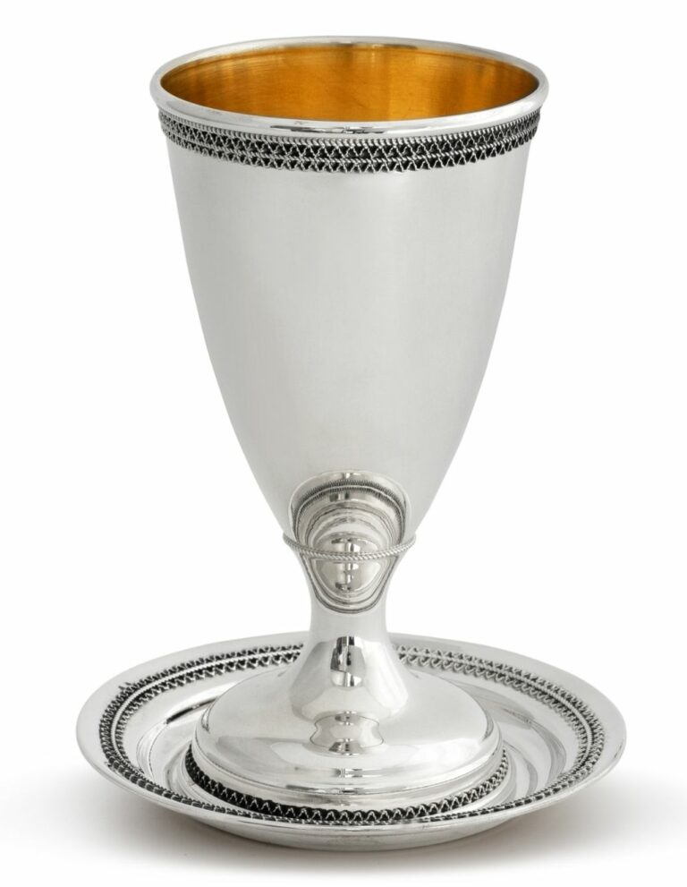 Tapered Silver Kiddush Cup with a Stem