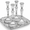 Double Sterling Silver Filigree Candlesticks Pairs