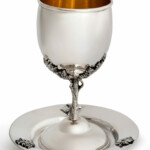 Round Kiddush Cup with Nature Inspired Stem
