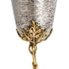 Silver Kiddush Cup with Brass and Unique Hammering