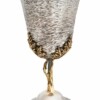 Silver Kiddush Cup with Brass and Unique Hammering