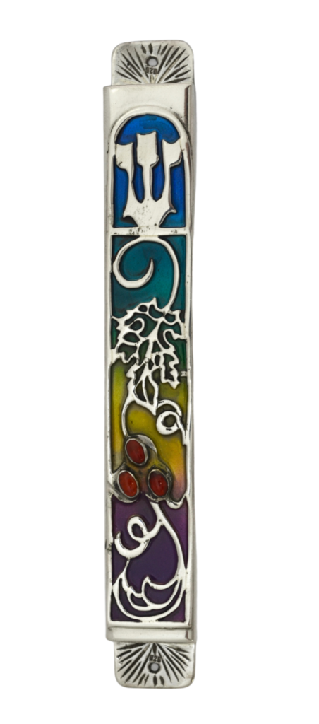 Square Nature Inspired Mezuzah with Enamel