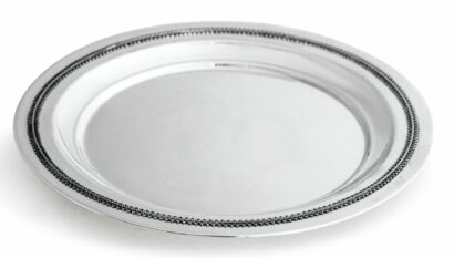 Sterling Silver Kiddush Plate with Delicate Filigree