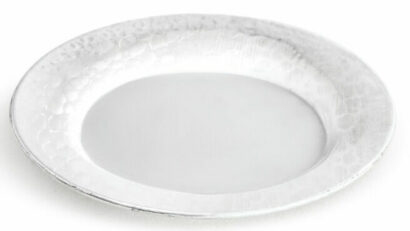Hammered Small Silver Kiddush Plate