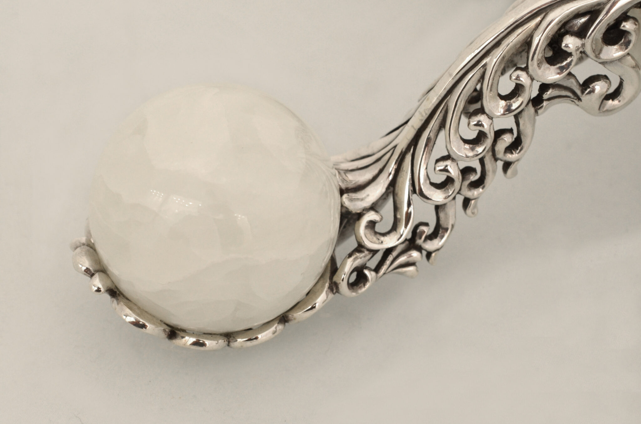 Fancy Onyx Stone and Silver Shabbat Candlesticks