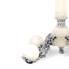 Fancy Onyx Stone and Silver Shabbat Candlesticks