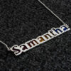 Enameled Colorful English Name Silver Necklace