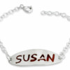 Sterling Silver English Name Bracelet Enameled