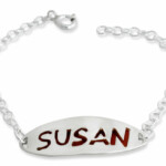 Sterling Silver English Name Bracelet Enameled