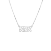 Hollow Hebrew Mother Silver Necklace