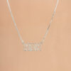 Hollow Hebrew Mother Silver Necklace
