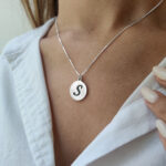Contemporary Rounded Initia Enameled Pendant