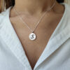 Contemporary Rounded Initia Enameled Pendant