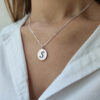 Contemporary Rounded Initia Enameled Pendant
