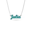 Thick English Name Silver Necklace with Enamel