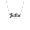 Thick English Name Silver Necklace with Enamel