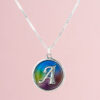 Colorful Modern Coin Shape Letter Necklace