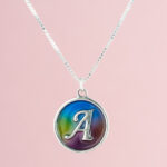Colorful Modern Coin Shape Letter Necklace
