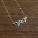 Hebrew and English Silver Name Necklace