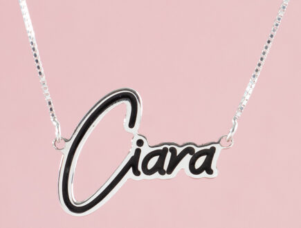 Picturesque Enameled Silver Name Necklace