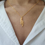 3D Custom Vertical 14K Gold Name Necklace