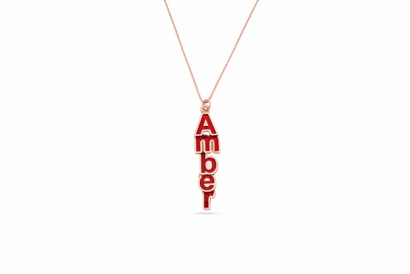 Multi Colored 3D Vertical Gold Name Necklace