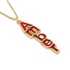 Multi Colored 3D Vertical Gold Name Necklace