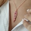 Multi Colored 3D Vertical Gold Name Necklace