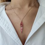 Multi Colored 3D Vertical Gold Name Necklace