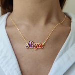 Name Pendant with Enamel 14K Gold