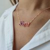 Name Pendant with Enamel 14K Gold