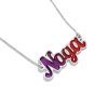 Name Pendant with Enamel 14K Gold