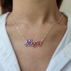Name Pendant with Enamel 14K Gold