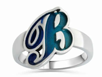 Thick Enamel Colored Name Letter Ring