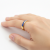 Gold Personalized English Name Enameled Ring