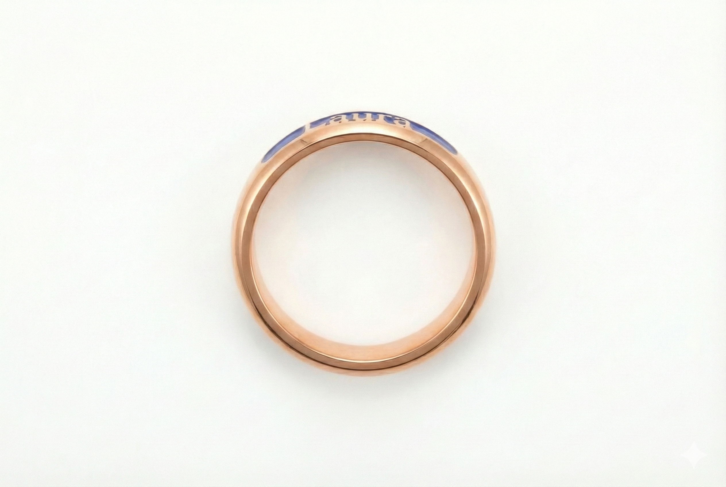 Gold Personalized English Name Enameled Ring