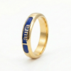 Gold Personalized English Name Enameled Ring