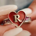 Love and Soul Heart and Letter Gold Ring
