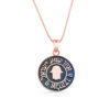 Hamsa and Shema Israel Enameled Gold Pendant