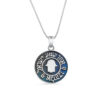 Hamsa and Shema Israel Enameled Gold Pendant